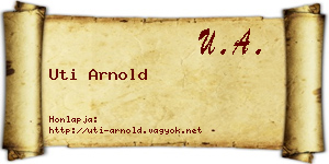 Uti Arnold névjegykártya